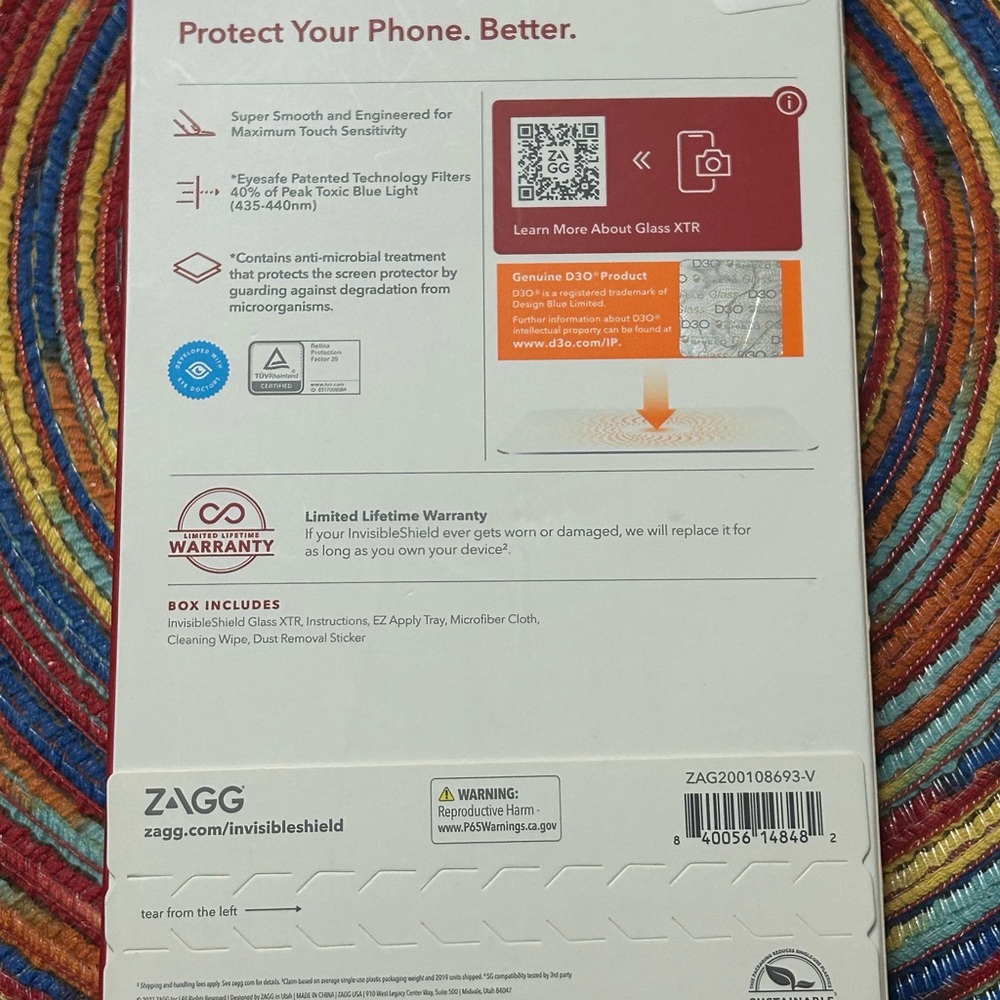 ZAGG InvisibleShield Glass XTR Screen Protector for iPhone 13/13 Pro - Picture 3 of 4